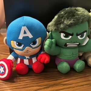 Captain America and Hulk Beanie Babies